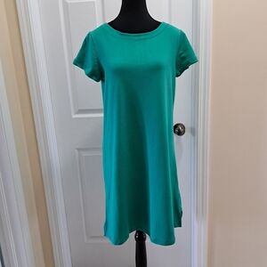 Hatley Round Neck Dress Short Sleeved Green Women's Medium Cotton Blend NWOT